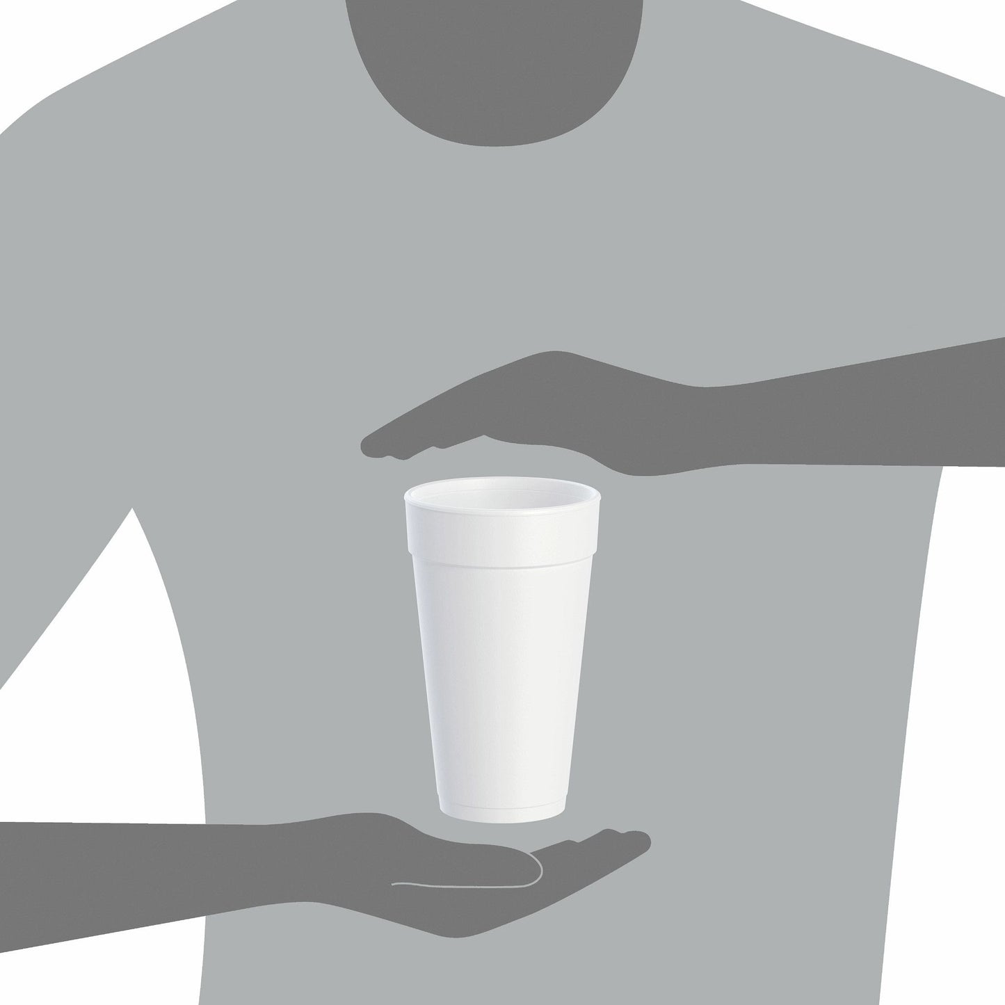 White Insulated Foam Cups 20 oz 500 Count - Disposable J Cup® | Dart 20J16