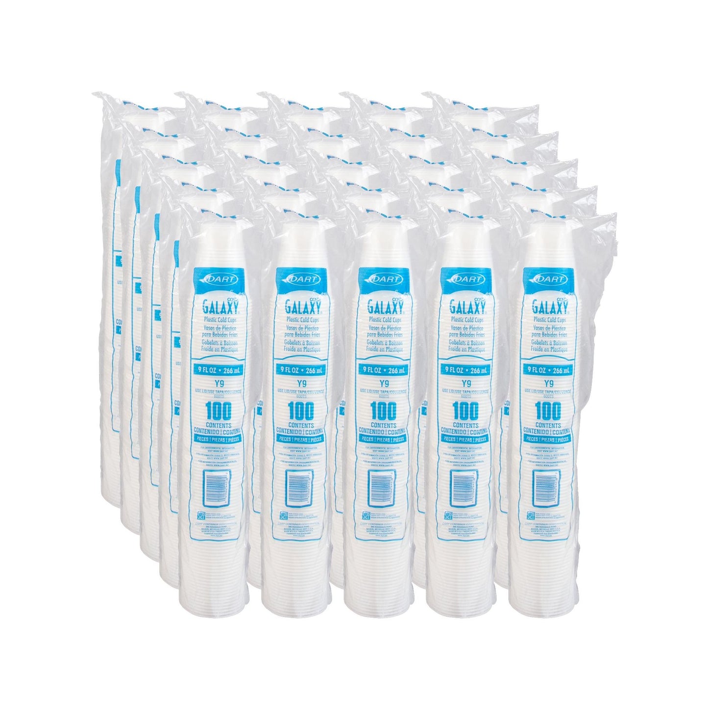 Translucent Plastic Cold Cup 9 oz 2500 Count - Disposable | Dart Conex Galaxy Y9