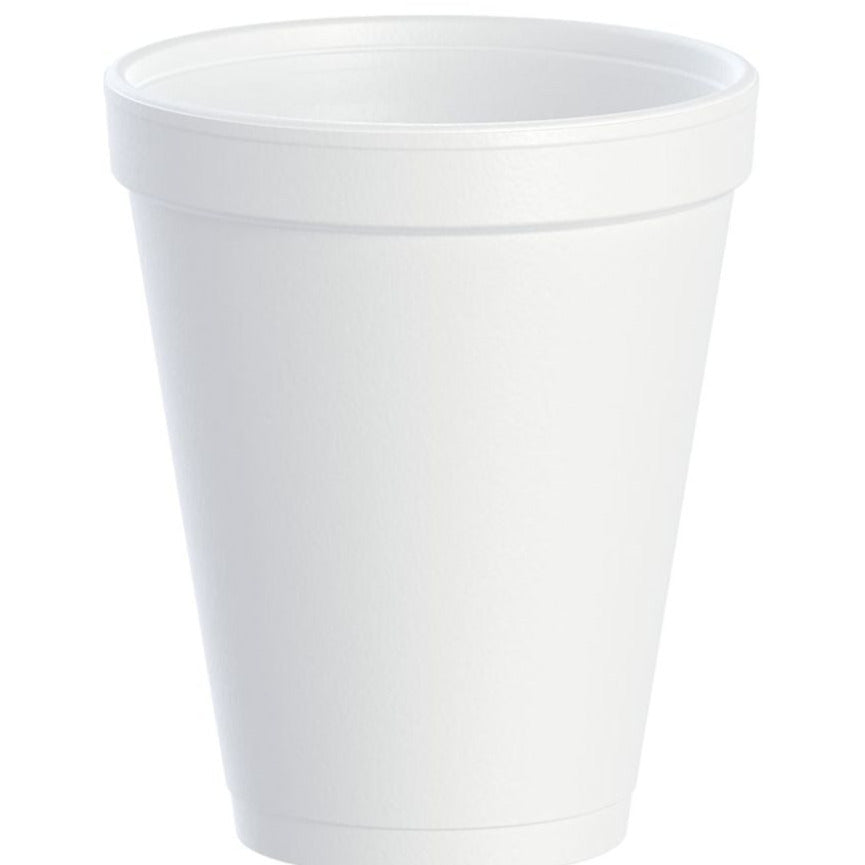 White Insulated Foam Cups 10 oz 1000 Count - Disposable J Cup® | Dart 10J10