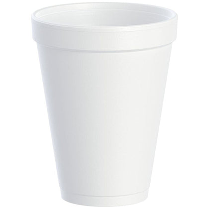 White Insulated Foam Cups 12 oz 1000 Count - Disposable J Cup® | Dart 12J12