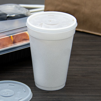 Plastic Slip-Thru Lid For Hot/Cold Foam Cups & Container 12-24 oz (1000) | DART 16SL