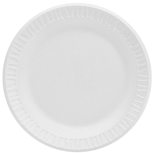 White Non-Laminated Concorde Round Foam Plate (1000) | Dart 6PWCR