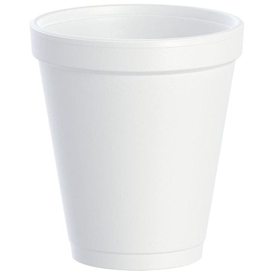 White Insulated Foam Cups 8 oz 1000 Count - Disposable J Cup® | Dart 8J8