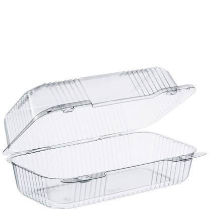 Clear Hinged Lid 9" Plastic Sandwich Containers (250) | Dart C35UT1 StayLock®