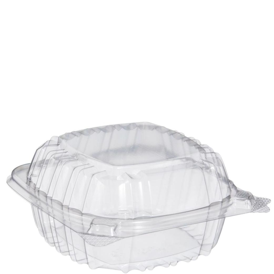 Clear Hinged Lid 5" Plastic Sandwich Containers (500) | Dart C53PST1 ClearSeal®