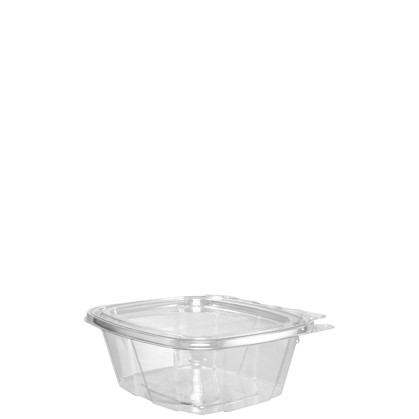 Clear Hinged Container with Flat Lid  16 oz Tamper-Resistant (Case of 200) | Dart CH16DEF