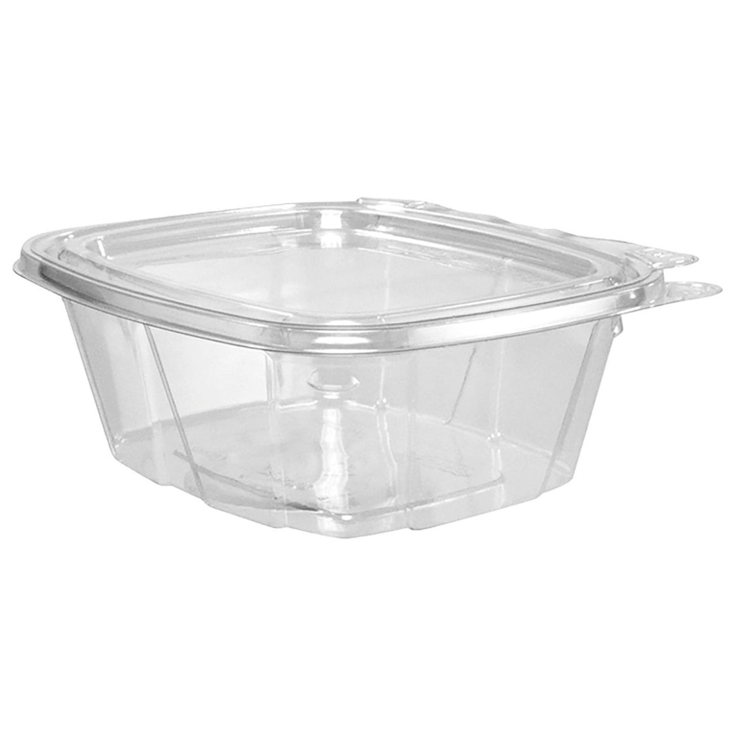 Clear Hinged Container with Flat Lid  16 oz Tamper-Resistant (Case of 200) | Dart CH16DEF