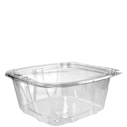 Clear Hinged Container with Flat Lid  64 oz Tamper-Resistant (Case of 200) | Dart CH64DEF