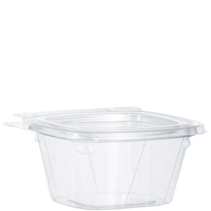 Clear Hinged Container with Flat Lid  6 oz Tamper-Resistant (Case of 400) | Dart CH6DEF