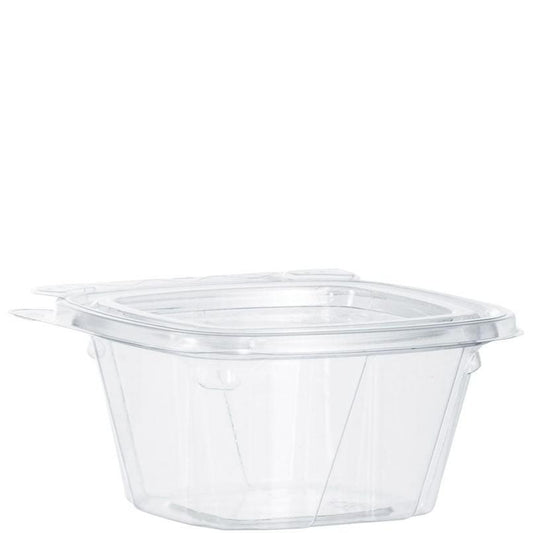 Clear Hinged Container with Flat Lid  6 oz Tamper-Resistant (Case of 400) | Dart CH6DEF