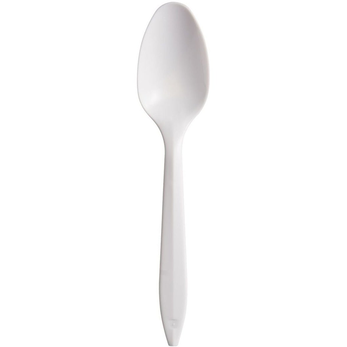 White 5 ⅞" Medium Weight Plastic Teaspoon (1000) | Dart S6BW