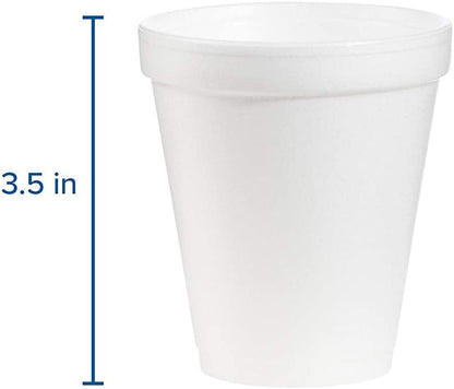 White Insulated Foam Cups 8 oz 1000 Count - Disposable J Cup® | Dart 8J8